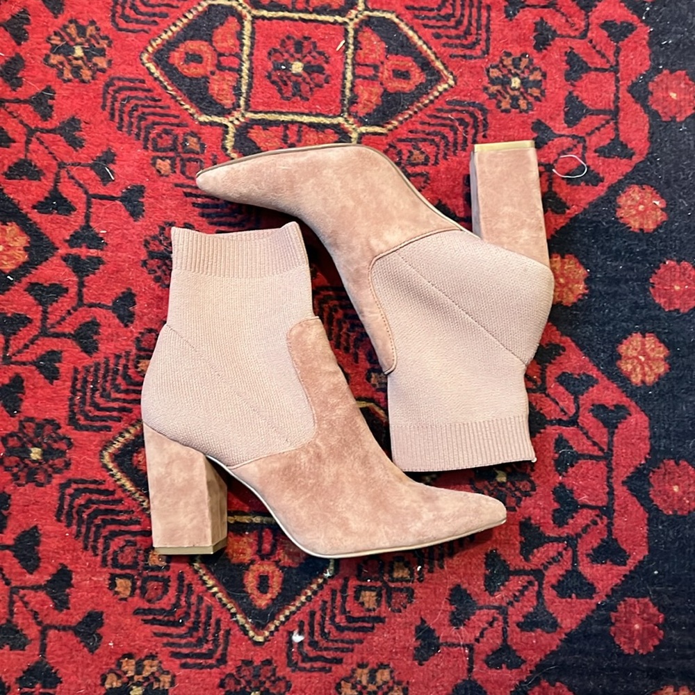 Steve Madden Nude Faux Suede Boots - 6.5